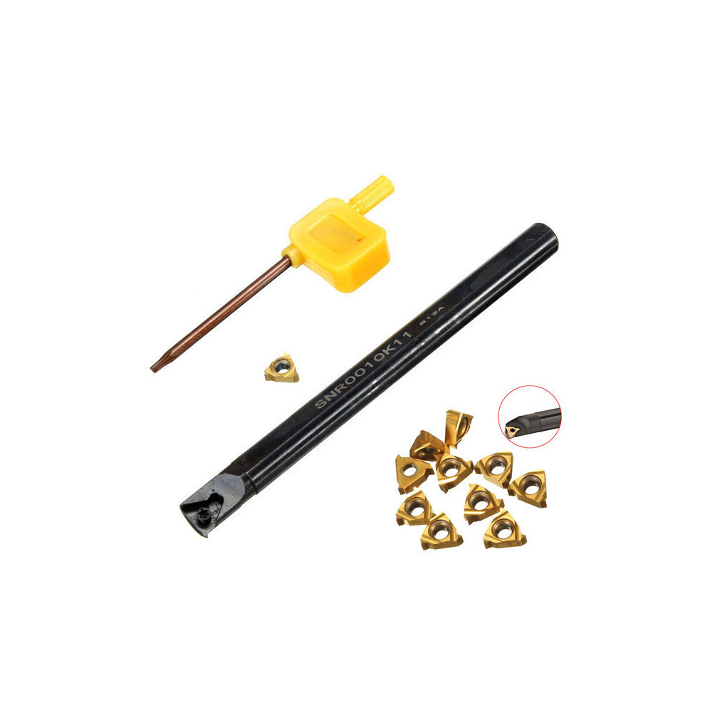New Snr0010k11 Internal Turning Tool Holder With 11Pcs 11Ir A60 Carbide Inserts 623414379397