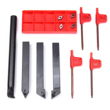 New 4pcs 12mm Lathe Boring Bar Turning Tool Holder with 4pcs DCMT070204 Carbide Inserts
