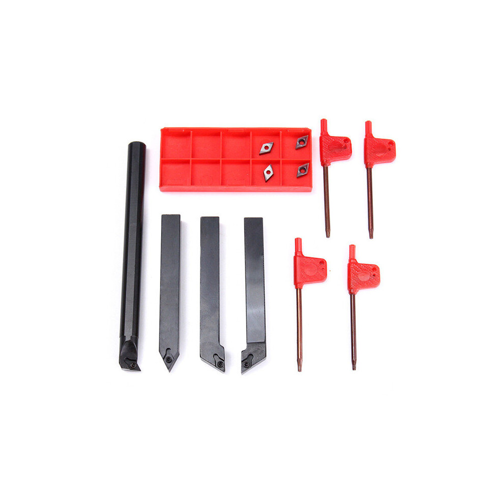 New 4Pcs 12Mm Lathe Boring Bar Turning Tool Holder With 4Pcs Dcmt070204 Carbide Inserts 623414379960