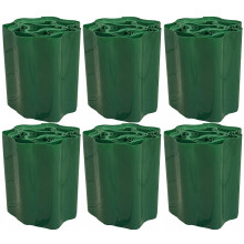 Set of 6 Green Plastic Garden Lawn Edging (9m x 15cm Roll)
