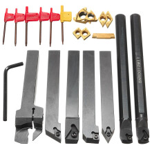 New Drillpro 7pcs 12mm Shank Lathe Set Boring Bar Turning Tool Holder with Carbide Inserts CCMT060204 DCMT070204