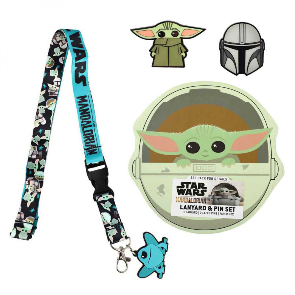 Star Wars The Mandalorian Grogu The Child Lapel Pins And Lanyard Box Set Multicoloured