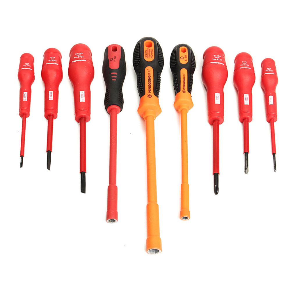 New Insulated Electrical Screwdriver Set 9Pcs Insulated Magnetic Tipped Screwdrivers Repair Tool Kit. 623414372800