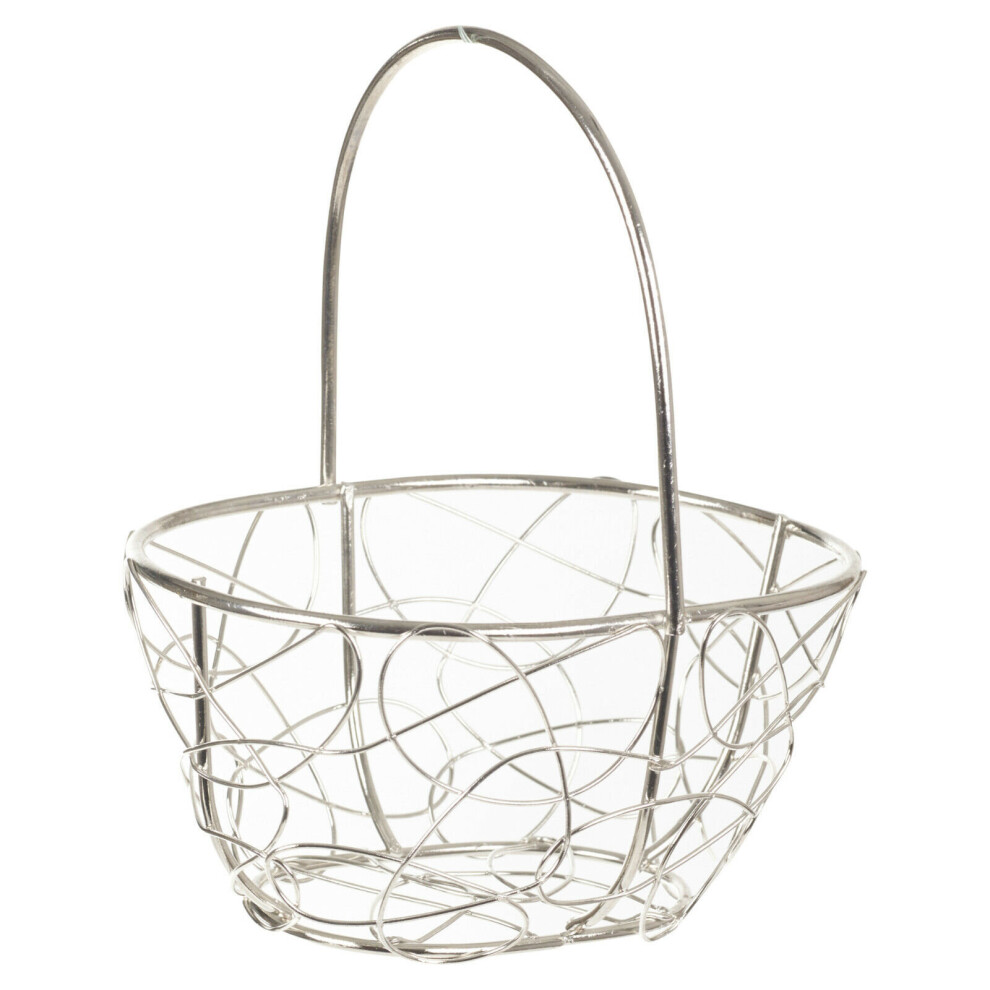 (Oval Basket, Silver) 6x Wire Metal Mesh Wedding Table Decor Baskets-image-OPC-P95X9BX-NEW