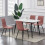 MCC (Pink, 4) MCC Faux Matte Suede Leather Dining Chairs 1