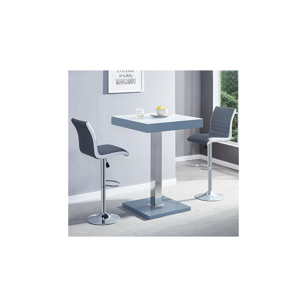 Topaz Glass White Grey Bar Table 2 Ritz Grey White Stools-image-OPC-P95XXJW-NEW