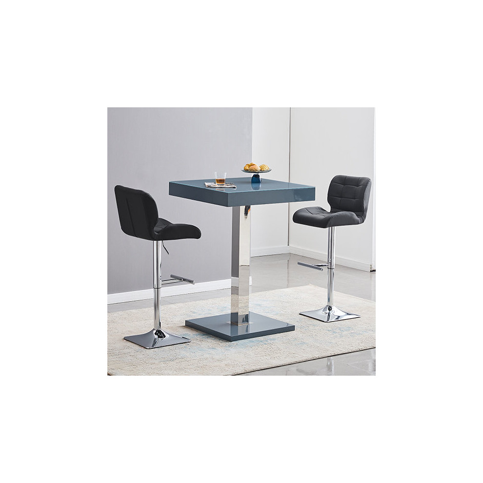 Topaz Glass Grey Gloss Bar Table With 2 Candid Black Stools-image-OPC-P95XY68-NEW
