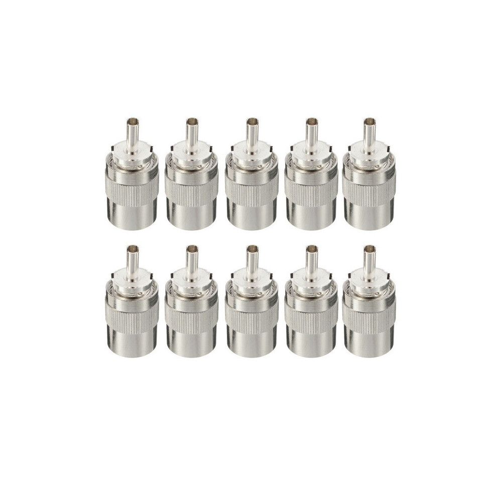 New 10Pcs Uhf Pl259 Male Connector Plug Solder Rg8 Rg213 Lmr400 7D-Fb Cable 623414388009