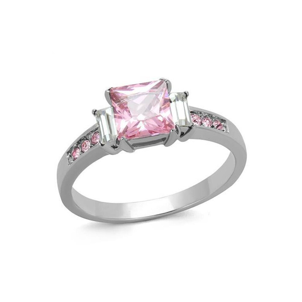 Photos - Ring Alamode TK2169-10 Women High Polished Stainless Steel  with AAA Grade CZ in Rose - Size 10