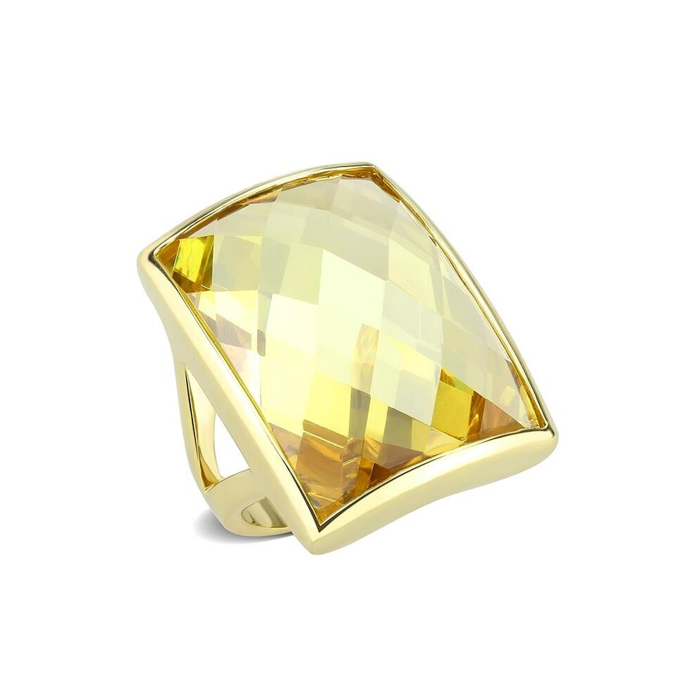 Photos - Ring Alamode LO1251-6 Women Gold Brass  with AAA Grade CZ in Topaz - Size 6