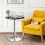 Costway Modern Bar Table Multifunctional Round Pub Table Marble Patterns 7