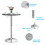 Costway Modern Bar Table Multifunctional Round Pub Table Marble Patterns 4