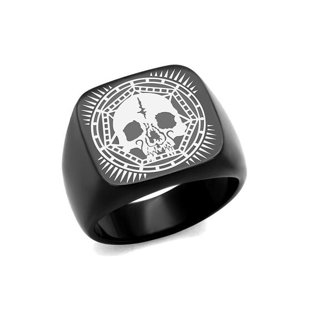 Photos - Ring Alamode TK2306-10 Men IP Black Stainless Steel  with No Stone in No Stone - Size 10