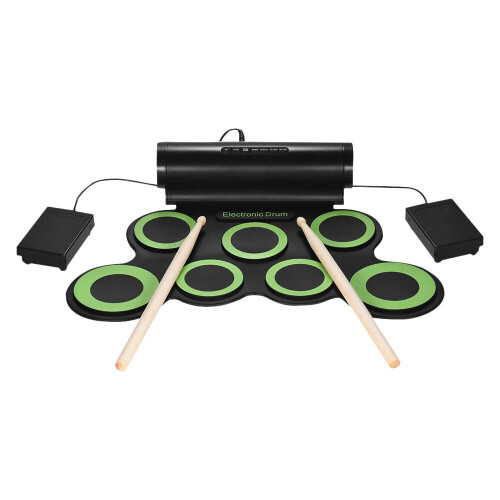 (Green) Portable Digital Stereo Electronic Drum Set