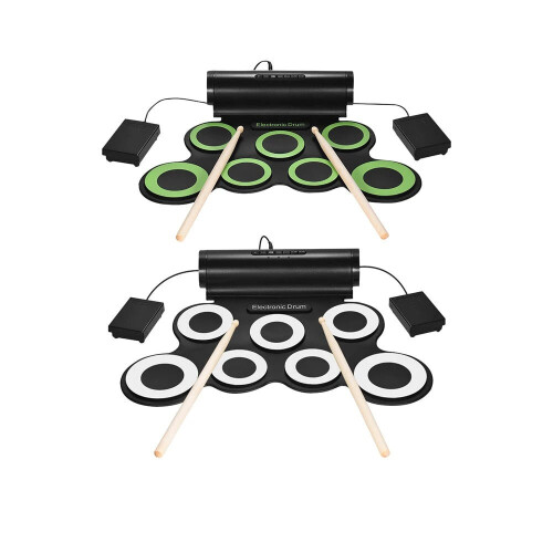 (Green) Portable Digital Stereo Electronic Drum Set 1