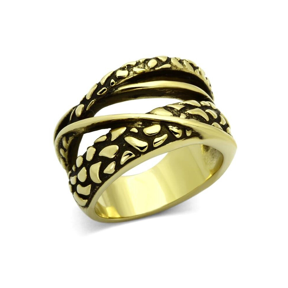 Photos - Ring Alamode TK1025-7 Women IP Gold Stainless Steel  with No Stone in No Stone - Size 7