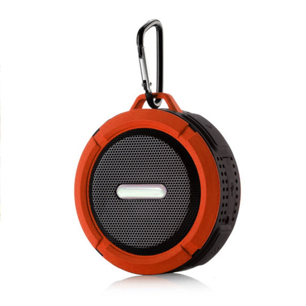 (Orange) Outdoor Waterproof BT Speaker, Wireless Portable Speaker with Enhanced 3D Stereo Bass Sound