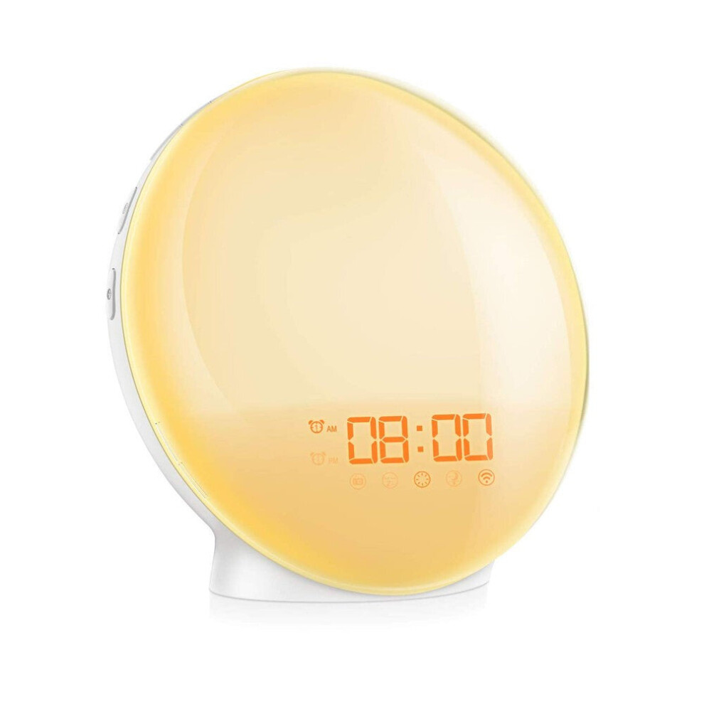 (US Plug) Intelligent SmartAPP Voice Control Wifi Alarm Clock Adjustable Digital Snooze Colorful Lamp Night Light