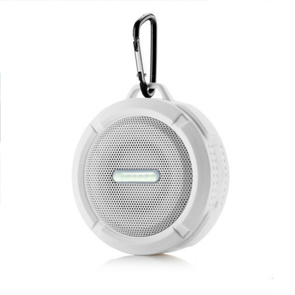 (White) Outdoor Waterproof BT Speaker, Wireless Portable Speaker with Enhanced 3D Stereo Bass Sound