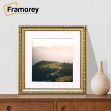 (Gold With White Mount, 4x4" Pic (6x6" Frame)) Square Size Gold Picture Frame, Shabby Style Photo Frames, Wall Hanging Frames, Home Décor Frame With Multicolored Mount