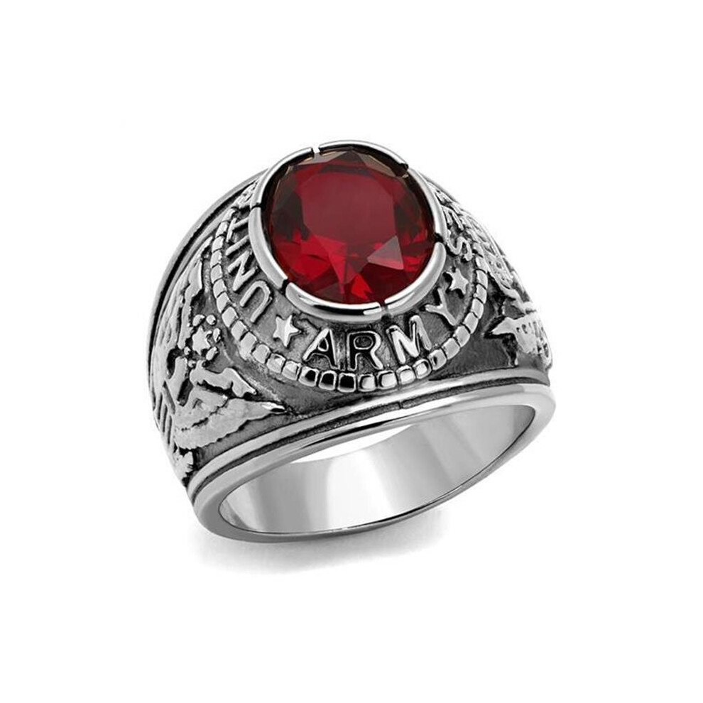 Photos - Ring Alamode TK414706-12 Men High-Polished Stainless Steel  with Synthetic in Siam - Size 12