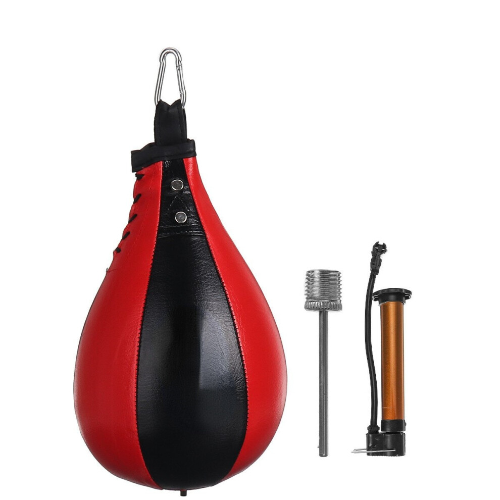 (Red, Pear Shape) Punching Ball Inflatable Boxing Pear Shape Exercise Speed Bag Double End Boxing Speed Ball
