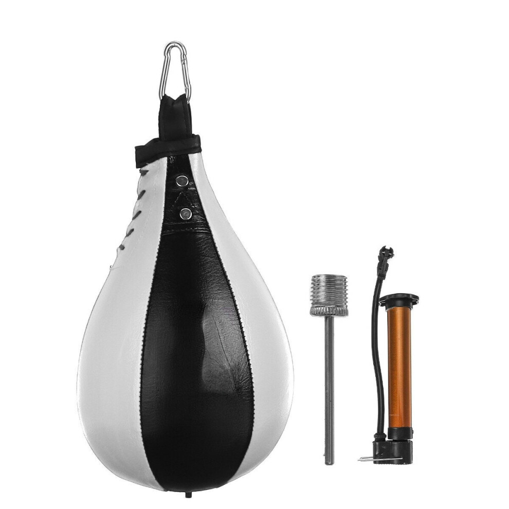 (White, Pear Shape) Punching Ball Inflatable Boxing Pear Shape Exercise Speed Bag Double End Boxing Speed Ball