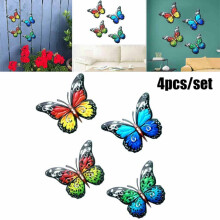 4PCS Large Metal Butterflies Garden Ornament Butterfly Wall Art Decor