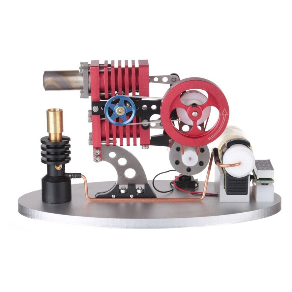 Type Double Cylinder Butane Stirling Engine LED Generator Model with Double Piston Rocker Arm Linkage