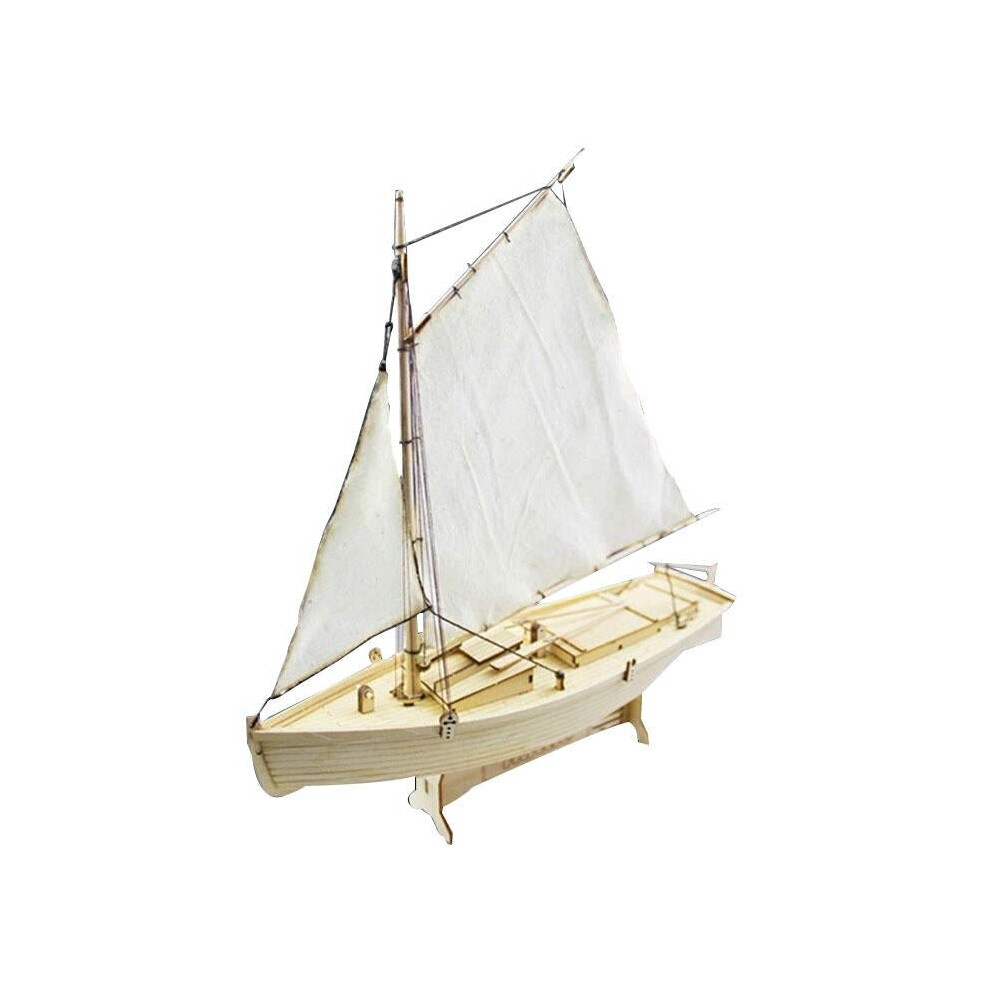 Wooden Sailing Boat Assembly Model Kit Laser Cutting Process DIY Toy