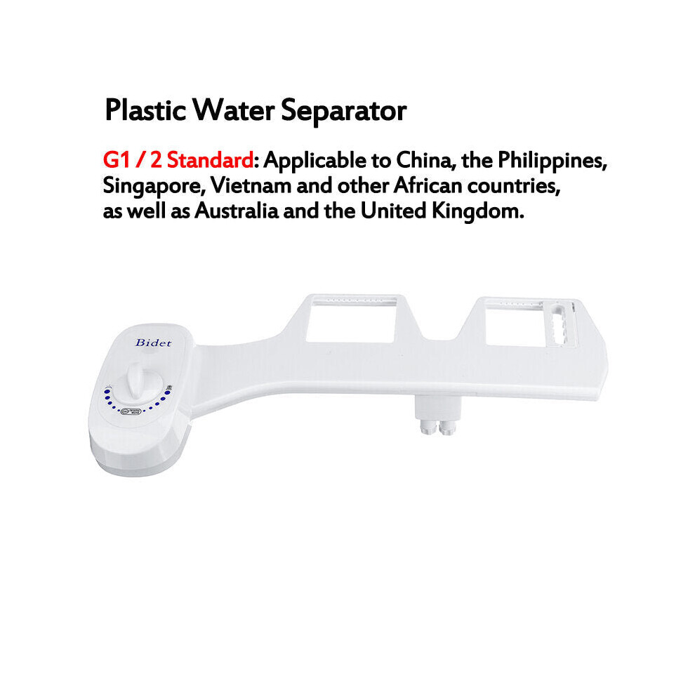 (1/2 Inch) Bidet White Double-head Attachment Portable Manual Plastic Toilet