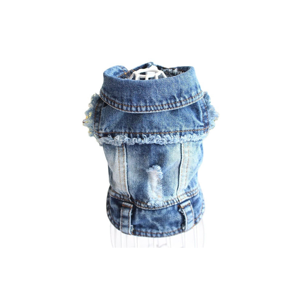 (S) Pet Hole Must Be Cowboy Small Vest Dog Pet Clothes Teddy