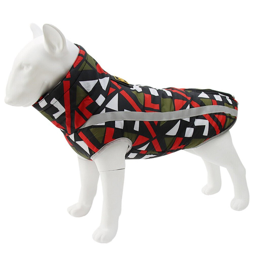 (Red 2, XL) Windproof Warm Dog Clothes Reflective Design Close-fitting Design Upgrade Polyester+PP Cotton