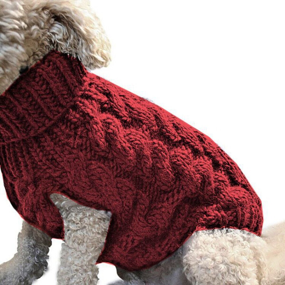 (Red, L) Pet Vest Jacket Pet Knit Sweater Dog Cat Puppy Coat Warm Clothes