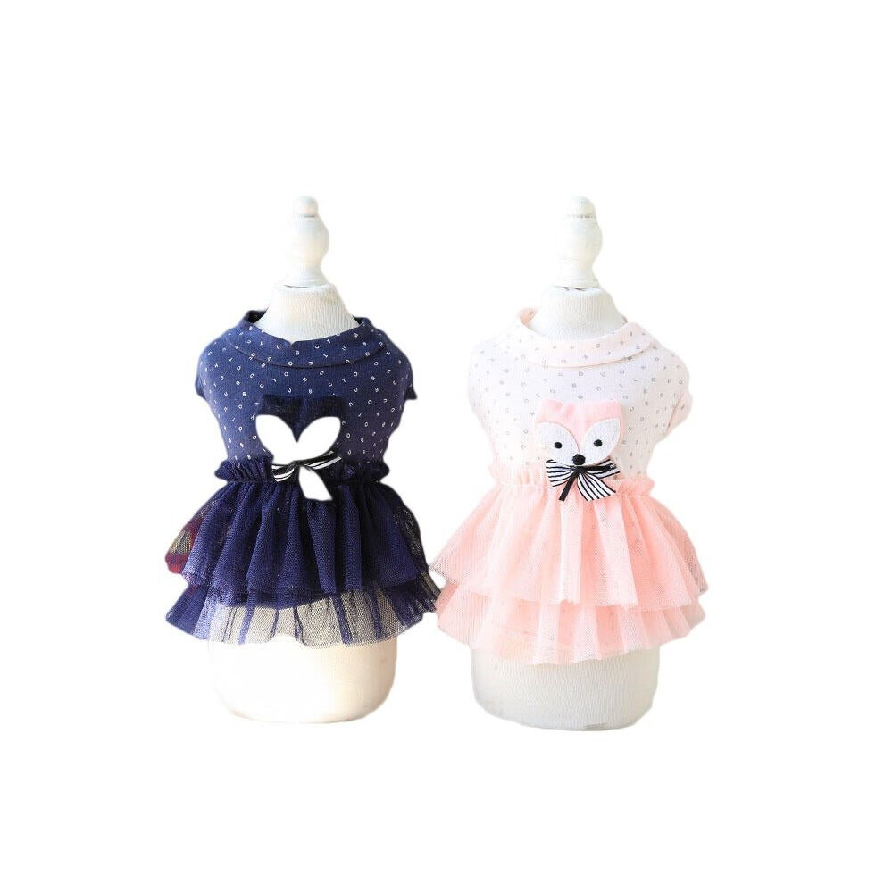 (Pink, L) Cute Fo* Dog Princess Party Dress Dog Cat Pet Skirt Dress Soft Cotton Summer Small Dog Dresses
