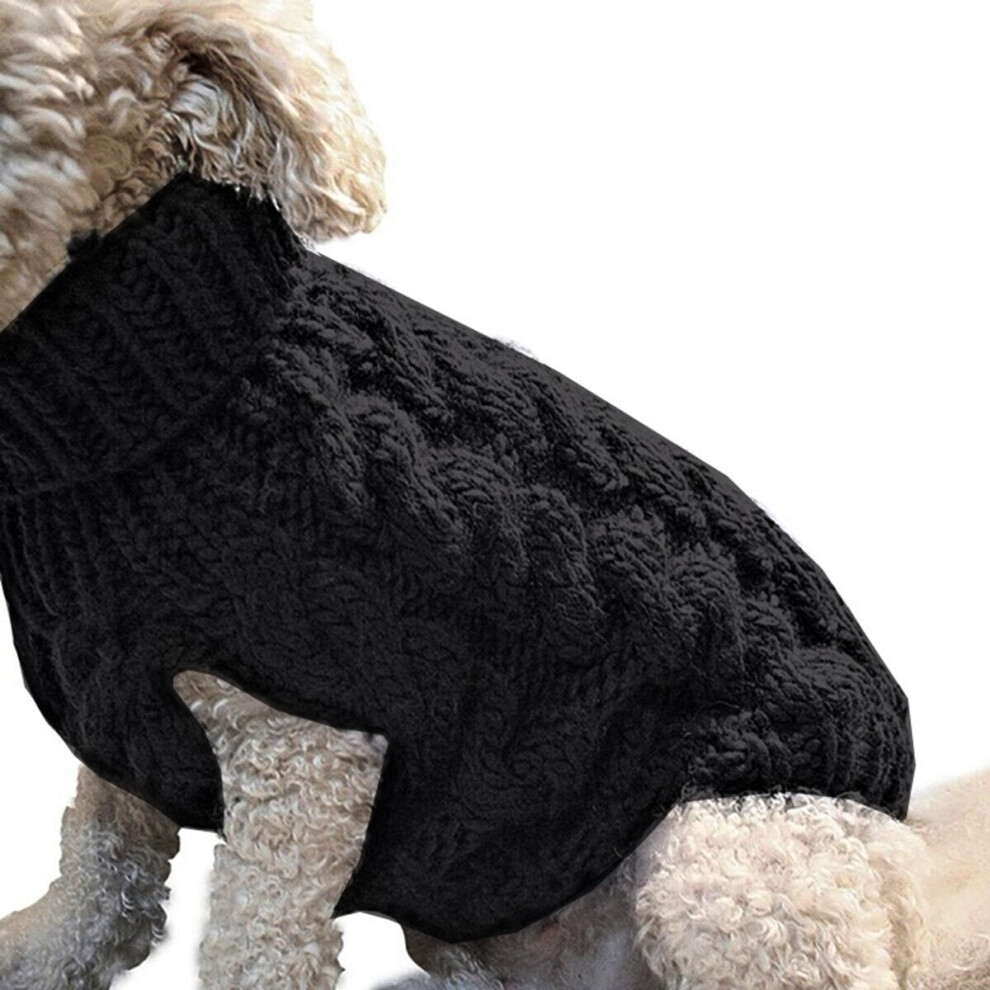 (Black, L) Pet Vest Jacket Pet Knit Sweater Dog Cat Puppy Coat Warm Clothes