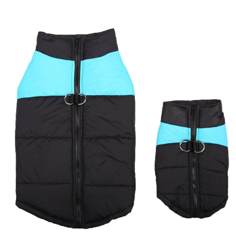 (Blue, L) Pet Dog Winter Waterproof Clothes Coats Jacket Puppy Warm Soft Clothes Small To Large