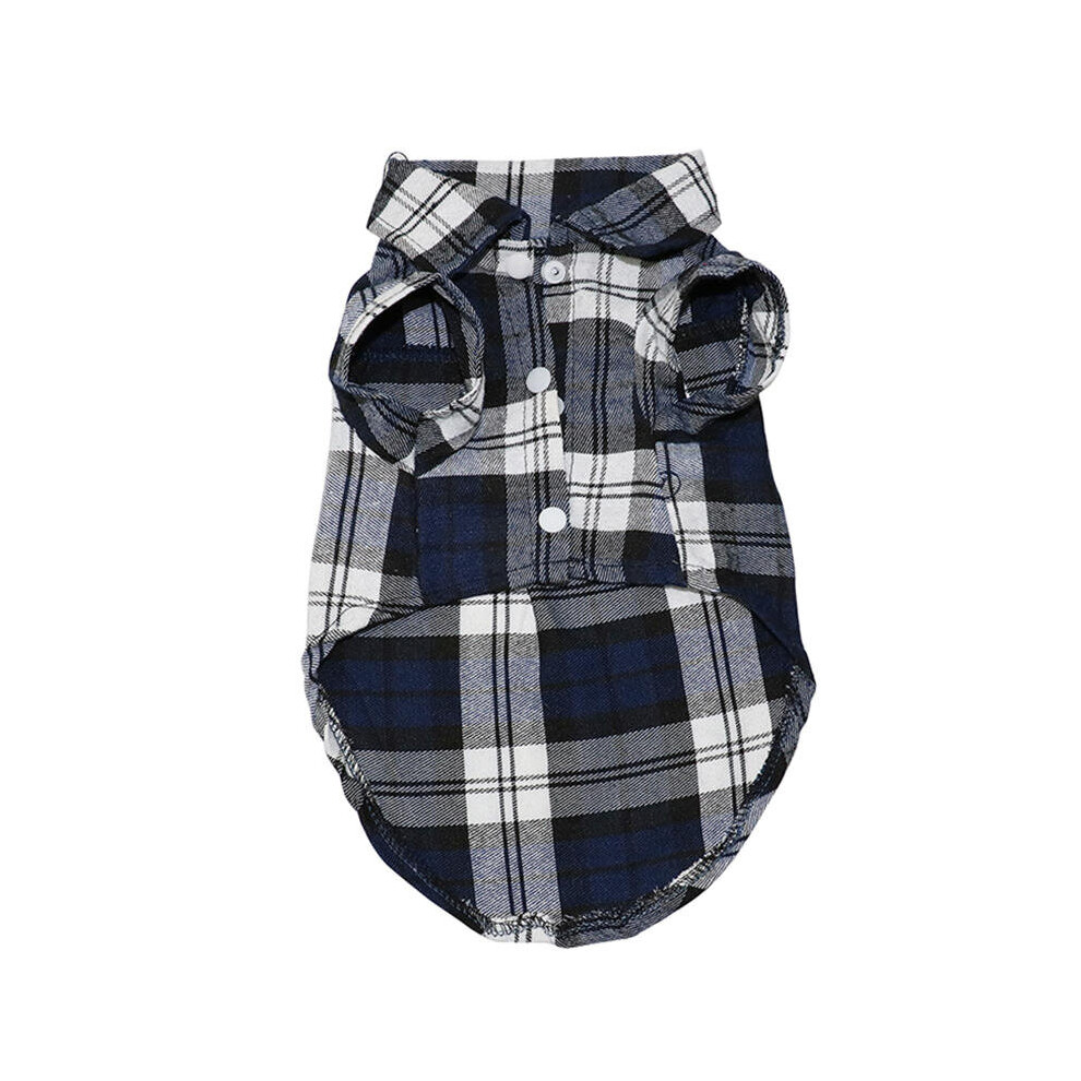 (Blue, XS) Pet Dog Clothes Soft Puppy Spring Summer Plaid Shirt Outfits Pet Clothing Pet T-shirt