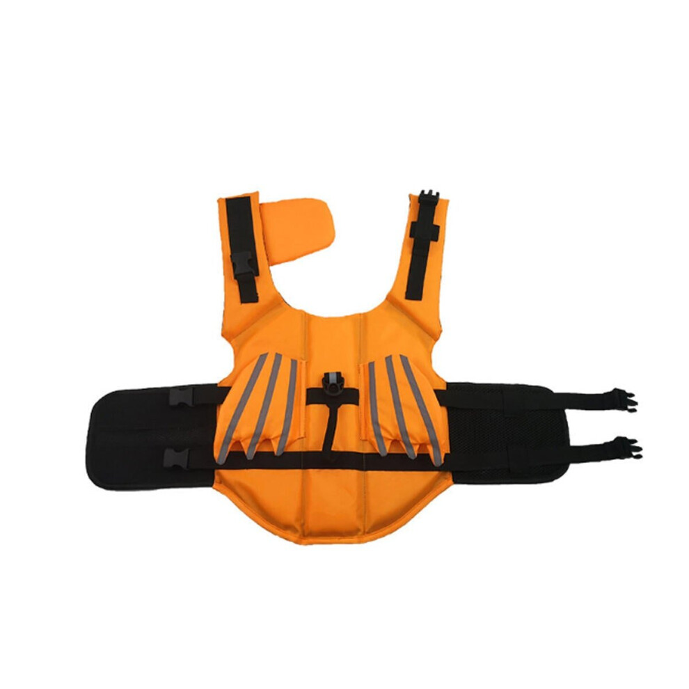 (Orange, S) Pet Dog Life Jacket Swimsuit Safety Clothes Life Jacket Dogs Swimwear Dog Swimming Suit Vest