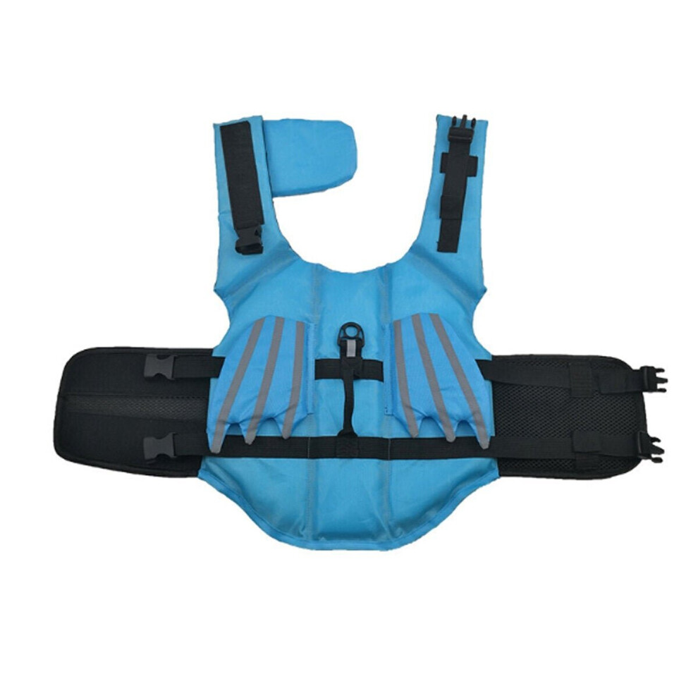 (Blue, M) Pet Dog Life Jacket Swimsuit Safety Clothes Life Jacket Dogs Swimwear Dog Swimming Suit Vest