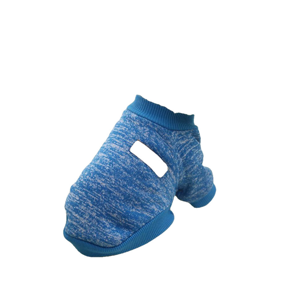 (Blue, L) Dog Clothes Warm Puppy Outfit Pet Jacket Coat Winter Dog Clothes Soft Sweater Clothing