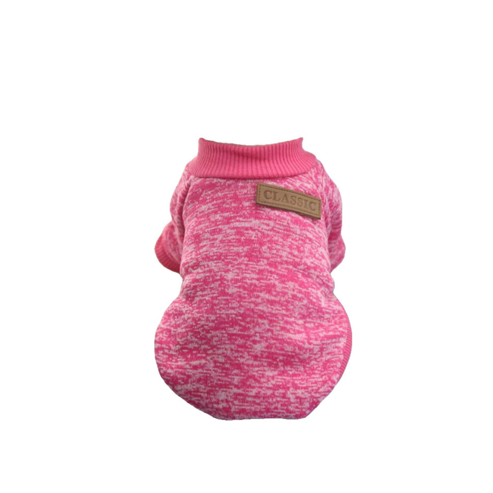 (Rose, M) Dog Clothes Warm Puppy Outfit Pet Jacket Coat Winter Dog Clothes Soft Sweater Clothing