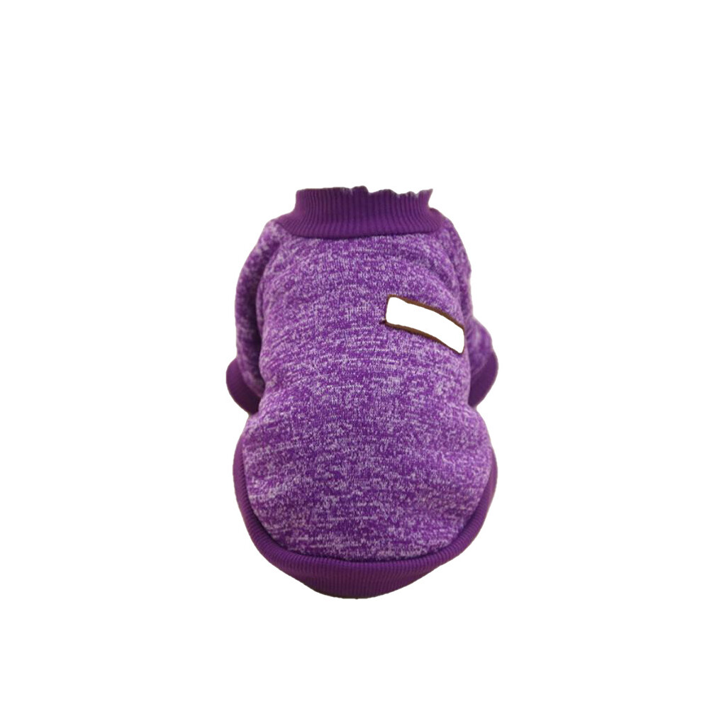 (Purple, M) Dog Clothes Warm Puppy Outfit Pet Jacket Coat Winter Dog Clothes Soft Sweater Clothing