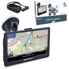 7" Sat Nav,with UK Europe Maps (Free Lifetime Updates), GPS Navigation for Car Truck Lorry HGV LGV Motorhome, Post code POI