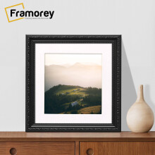 (Black With White Mount, 4x4" Pic (6x6" Frame)) Square Size Black Picture Frame, Shabby Style Photo Frames, Wall Hanging Frames, Home Décor Frame With Multicolored Mount