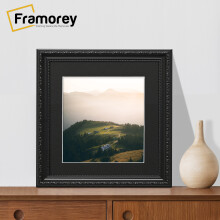 (Black With Black Mount, 18x18" Pic (22x22" Frame)) Square Size Black Picture Frame, Shabby Style Photo Frames, Wall Hanging Frames, Home Décor Frame With Multicolored Mount
