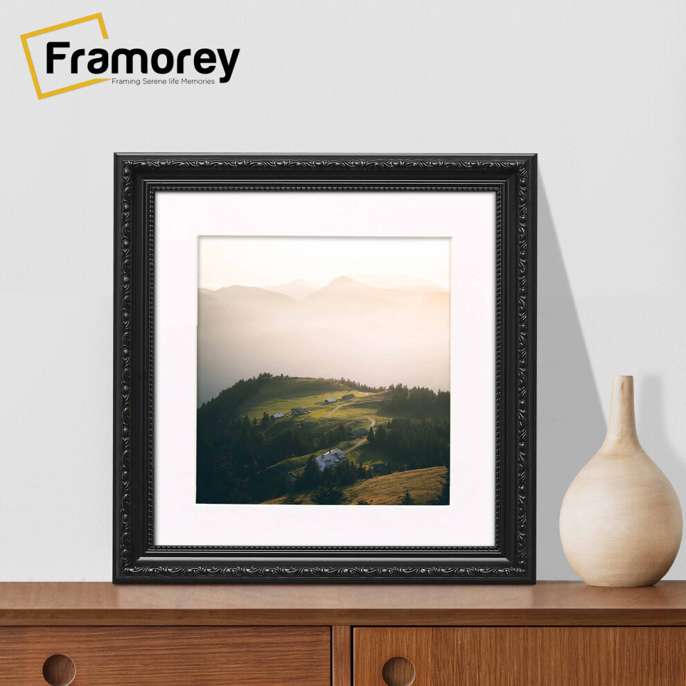 (Black With White Mount, 20x20" Pic (24x24" Frame)) Square Size Black Picture Frame, Shabby Style Photo Frames, Wall Hanging Frames, Home DÃ©cor Frame-image-OPC-P9572ZK-NEW