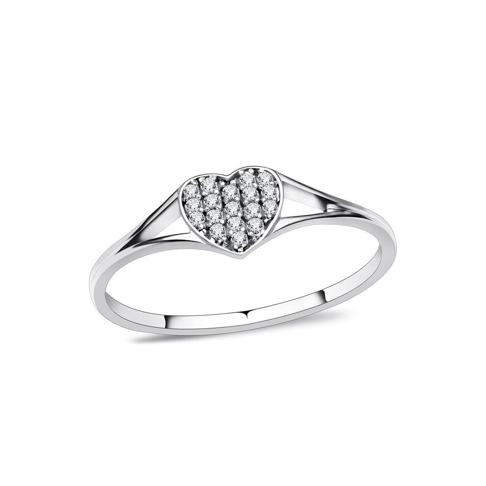 Alamode TS073-6 Women Rhodium 925 Sterling Silver Ring with AAA Grade CZ in Clear - Size 6-image-OPC-P969GWH-NEW