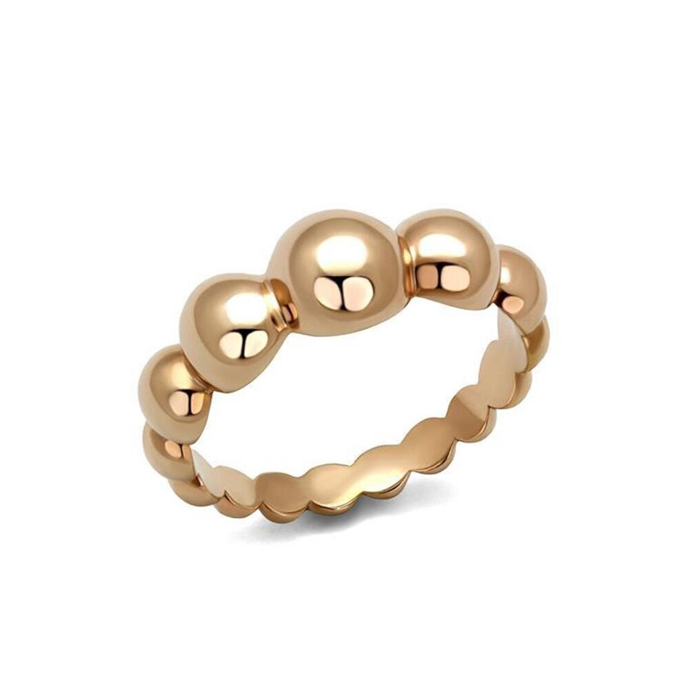 Photos - Ring Alamode TK2967-9 Women IP Rose Gold Stainless Steel with No Stone in No Stone - Size 9