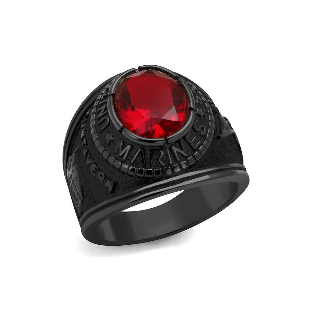 Alamode TK414703J-10 Men IP Black Stainless Steel Ring with Synthetic in K2 - Size 10-image-OPC-P969CMG-NEW